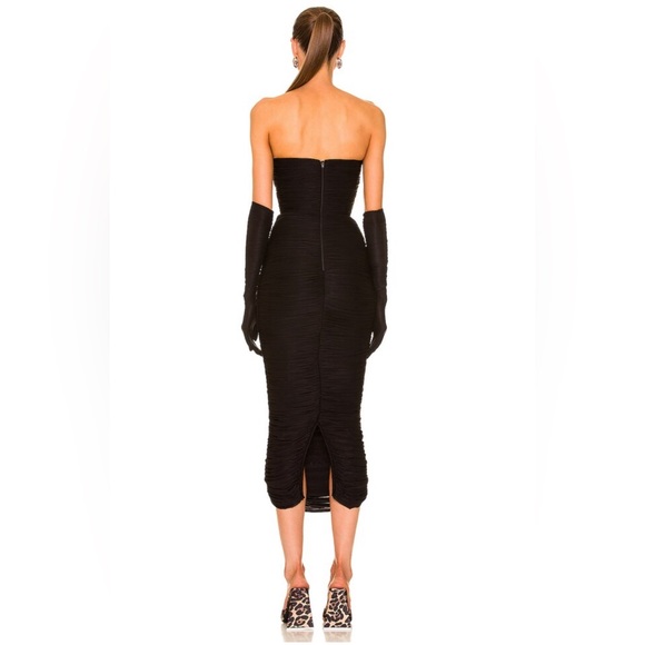 Parton Ruched Strapless Dress With Gloves - Picture 3 of 10